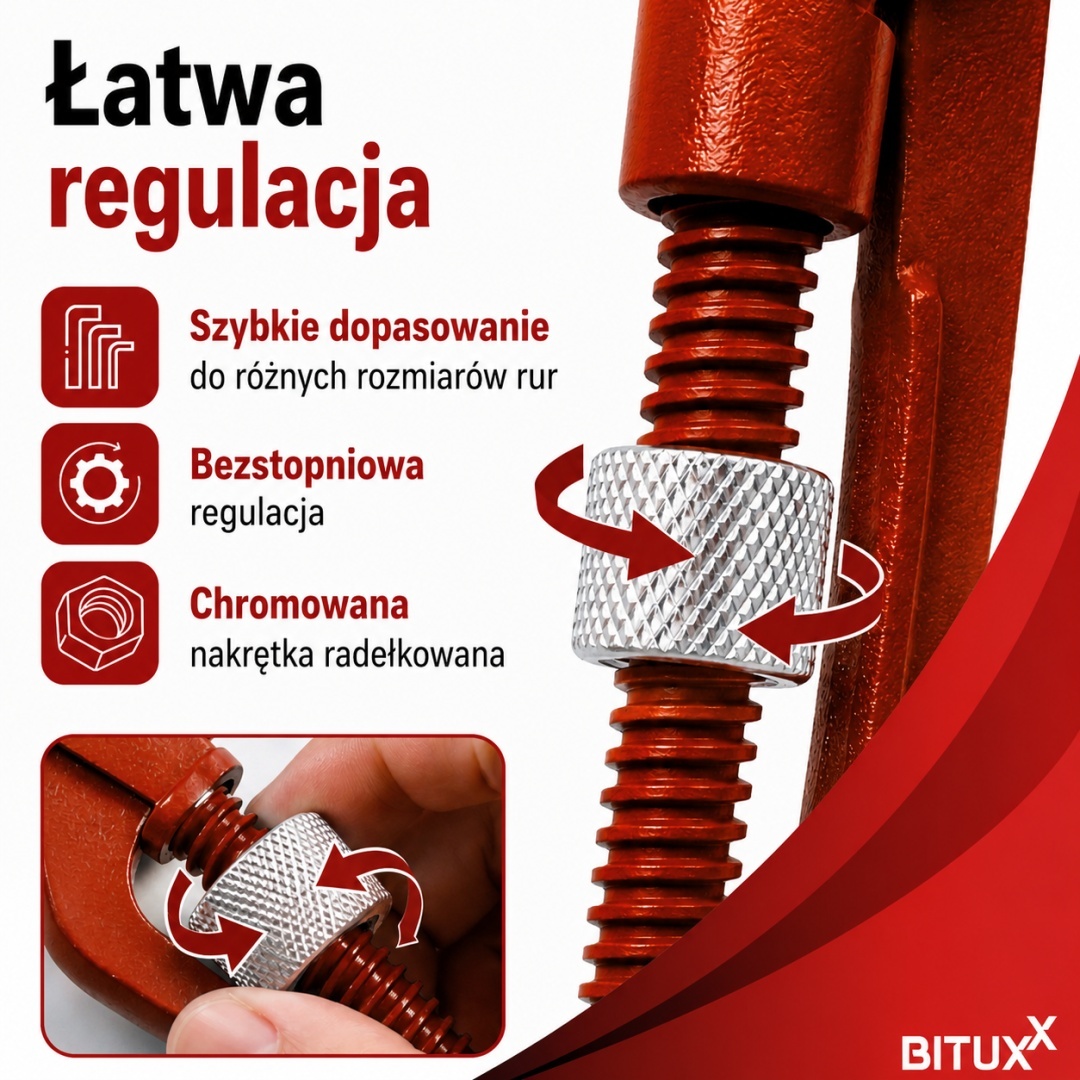 Hasák na trubky Bituxx S-Maul 40 mm 1'' nastavitelné hydraulické kleště M18072